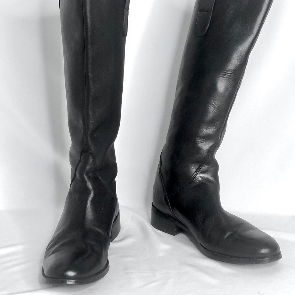 STEVE MADDEN // Black Leather Riding Boot // WMN 9